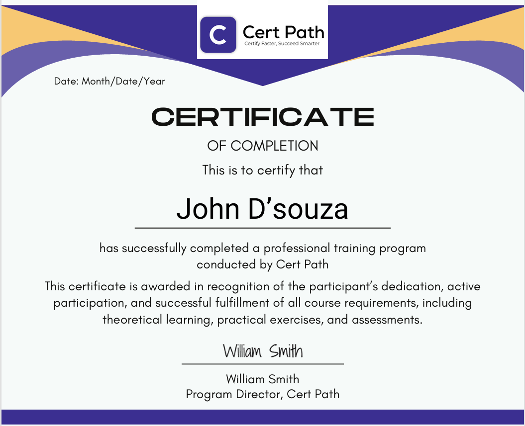 demo certificate